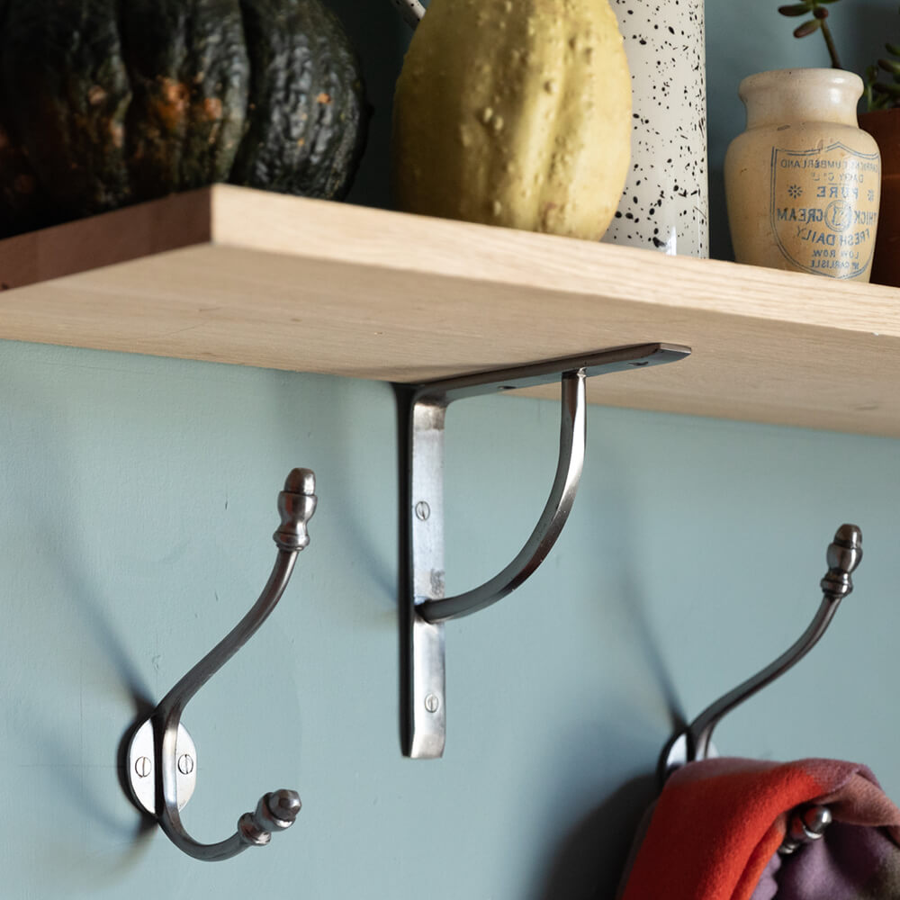Natural Iron Plain Shelf Bracket - Heavy Duty Decorative Wall Mounted Brackets for Floating Shelves | Perfect for Home, Office & Kitchen Organization