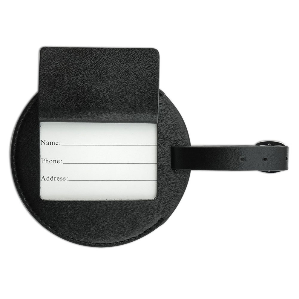 Croatia National Flag Round Leather Luggage Tag - Black Suitcase ID Tag for Carry-on Bags | Perfect for Travel, Vacation & Business Trips