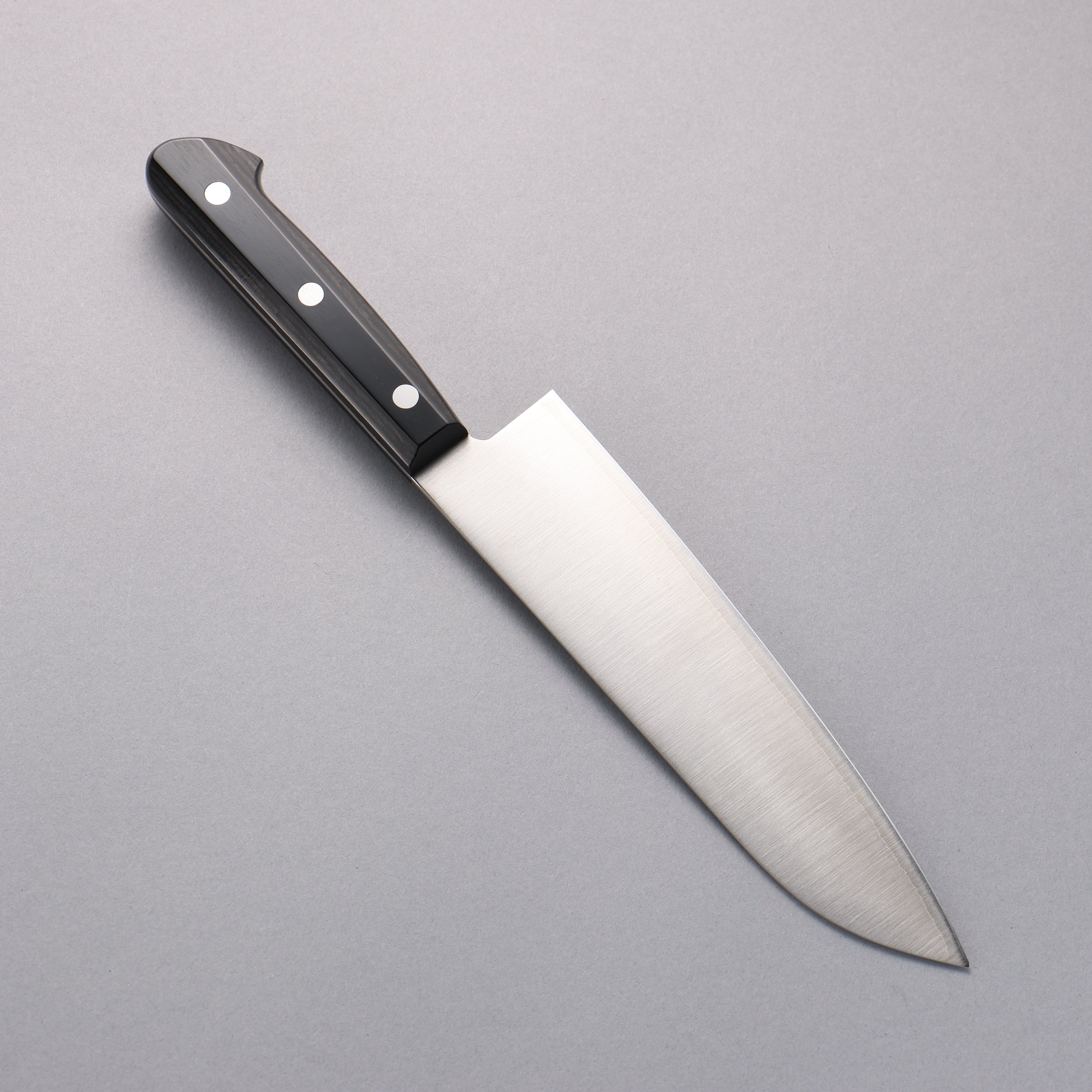 Premium Seisuke SLD Migaki Polish Finish Santoku Knife 180mm - Black Pakkawood Handle - Professional Japanese Kitchen Knife for Slicing, Dicing & Chopping Vegetables, Meat & Fish