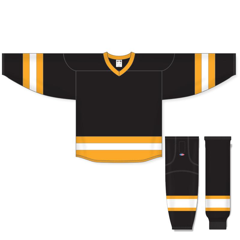 Custom Athletic Knit Jersey - Black, Gold, White 6500 Series - Perfect for Sports Teams, Fan Apparel & Game Day Outfits