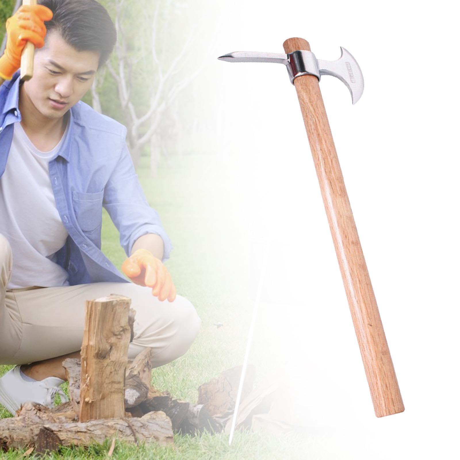Premium Stainless Steel Pickaxe - Heavy Duty Gardening Tool for Digging, Planting & Weeding - Ergonomic Handheld Mattock for Garden, Yard & Landscaping - Ideal for Soil Cultivation, Trenching & Outdoor Projects