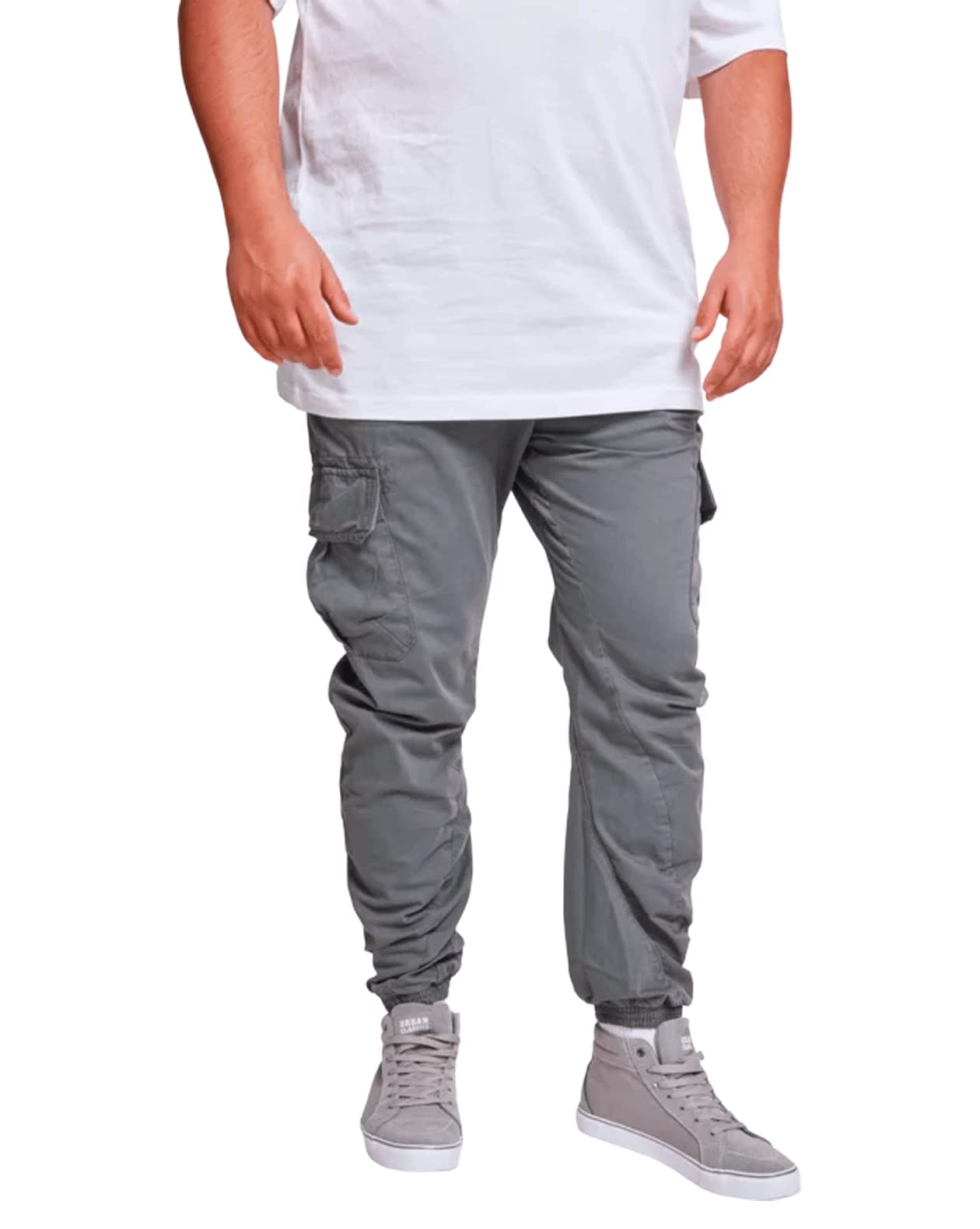 Urban Classics Men's Cargo Jogger Pants - Comfortable Stretch Fit Casual & Workout Pants for Running, Gym, Lounge & Outdoor Activities