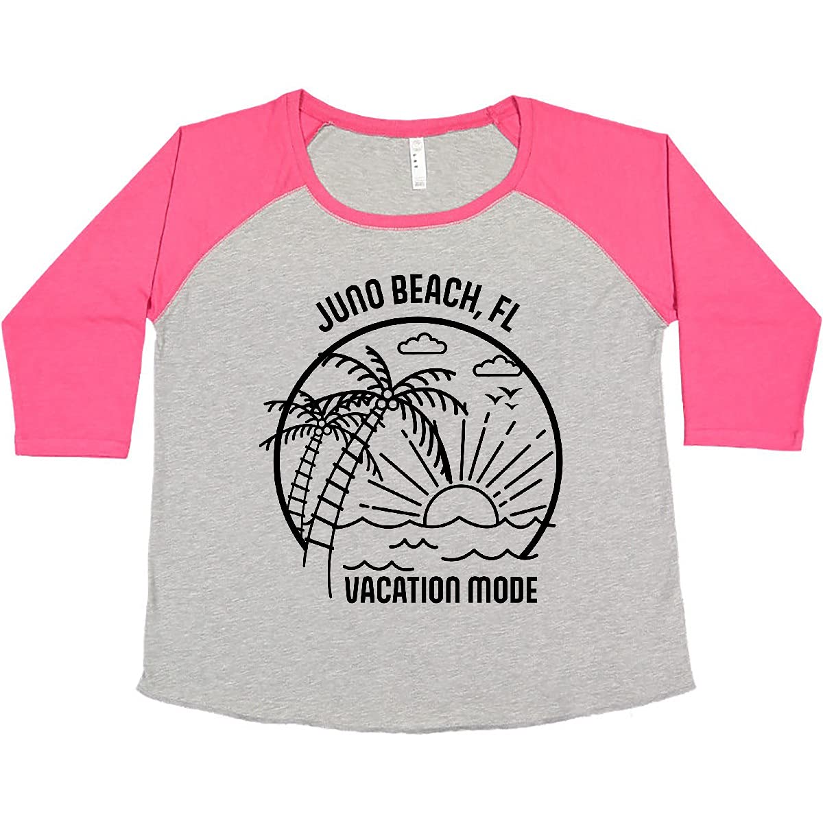Summer Vacation Mode Juno Beach Florida Women's Plus Size T-Shirt - Soft & Comfortable Graphic Tee for Beach Trips, Casual Outings & Florida Souvenirs
