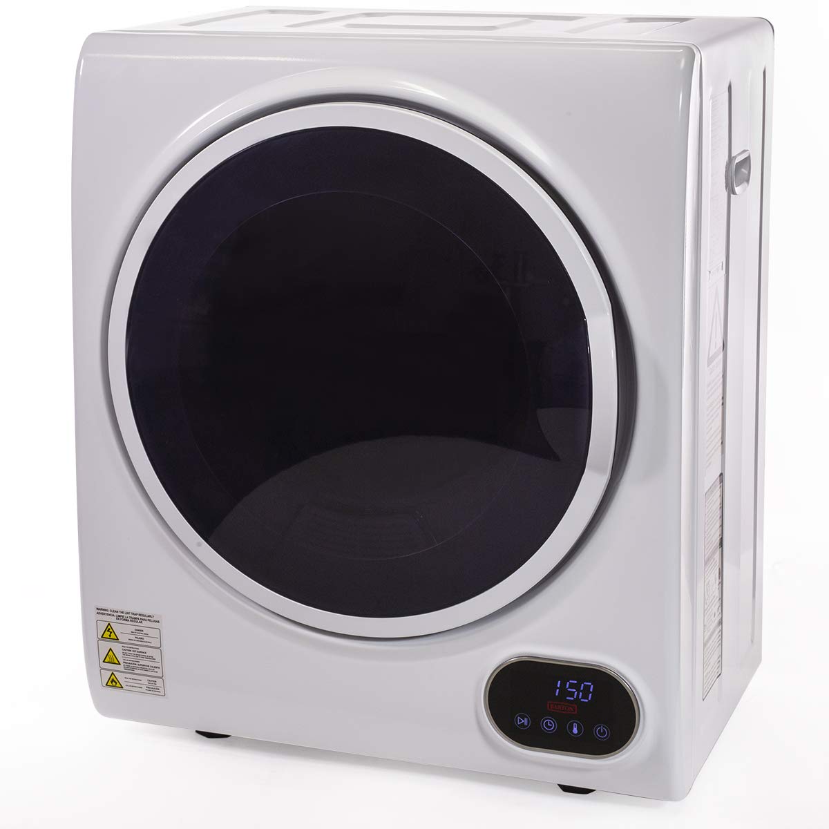 Barton Portable Electric Tumble Dryer - Compact White Clothes Dryer with Digital Timer for RV, Apartment & Small Spaces | Perfect for Laundry Rooms, Tiny Homes & Camping
