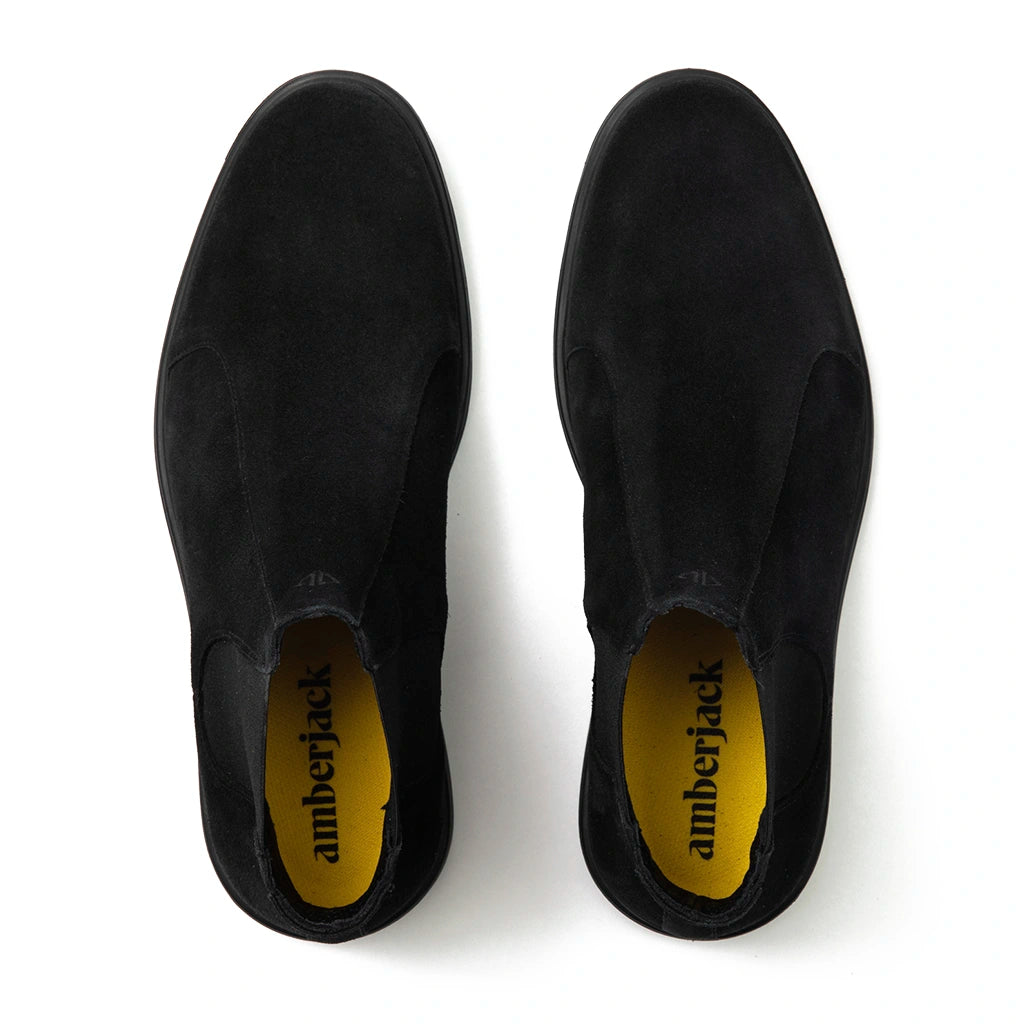 The Chelsea Boots for Men - Classic Mid-Calf Leather Boots in Midnight Black | Perfect for Casual Wear, Office & Outdoor Adventures