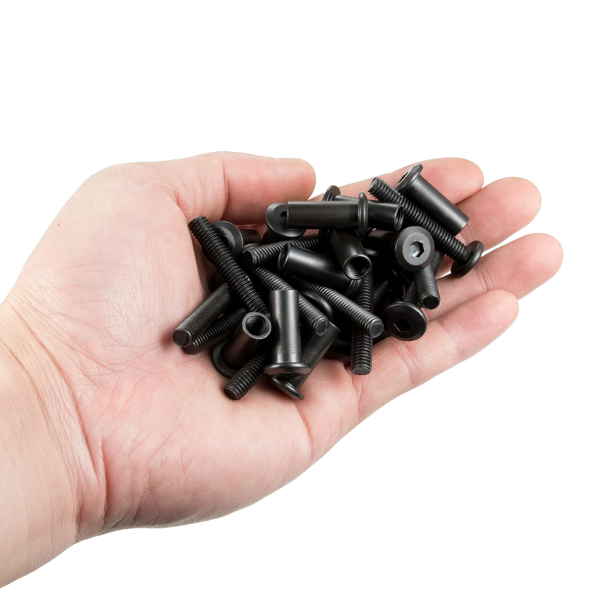 40 Sets M6 Black Hex Bolts and Nuts Assortment Kit - 35mm Metal Screws for TV Stand, Crib Hardware, Leather Saddles, Purses & Belt Repair | Durable Fasteners for DIY Projects & Home Improvement