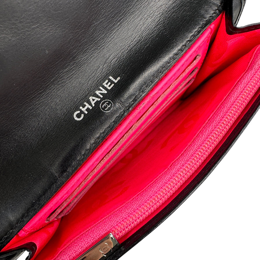 Chanel Cambon Quilted Leather Wallet for Women - Black Designer Crossbody Card Holder with Chain Strap | Perfect for Everyday Use, Travel & Luxury Gift Giving