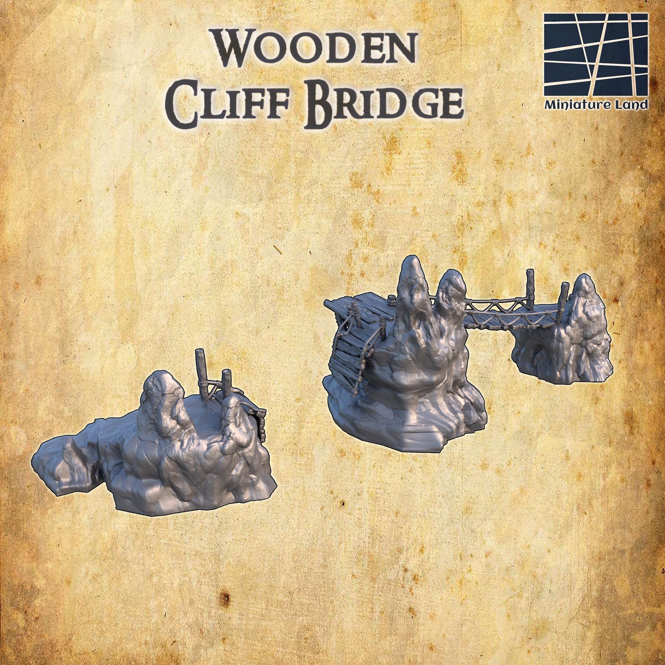 Wooden Cliff Bridge Model - Timeless Natural Landscape Structure for Tabletop RPGs, Scenery Dioramas & Wargaming Terrain - Perfect for Fantasy Battlefields, Train Sets and Home Decor