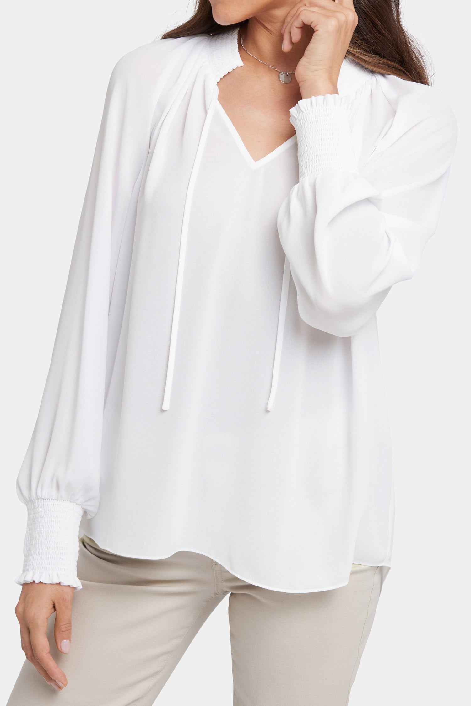 Gemma Blouse in Optic White - Elegant Women's Fashion Top for Work, Date Night & Special Occasions
