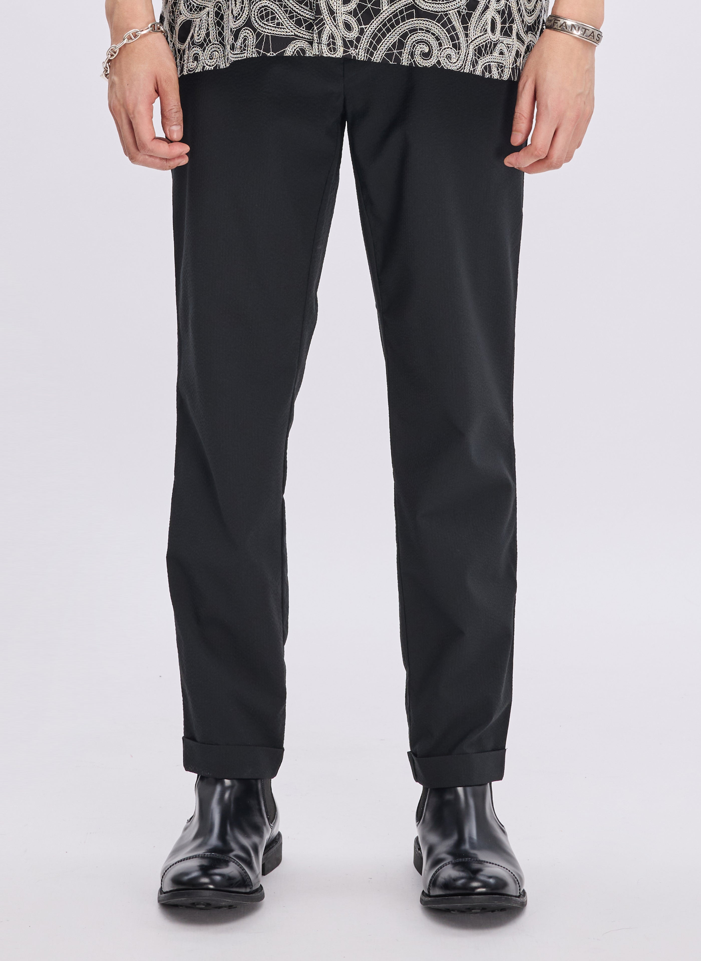 ECO Seersuckers Solotex Ankle Length Slim Pants (Size 03) - Lightweight & Breathable Summer Trousers for Men | Perfect for Office, Travel & Casual Wear