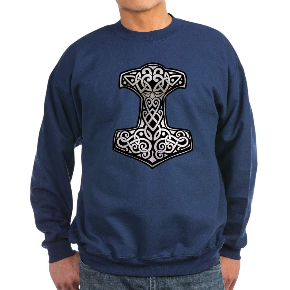 Thor's Hammer Sweatshirt - Dark Steel Grey Marvel Inspired Pullover Hoodie | Norse Mythology Apparel for Men & Women | Perfect for Comic Con, Cosplay and Winter Fashion