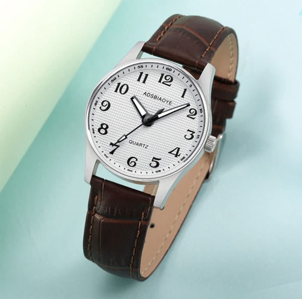 Minimalist Men's Quartz Watch - Stainless Steel Leather Strap for Business & Casual Wear