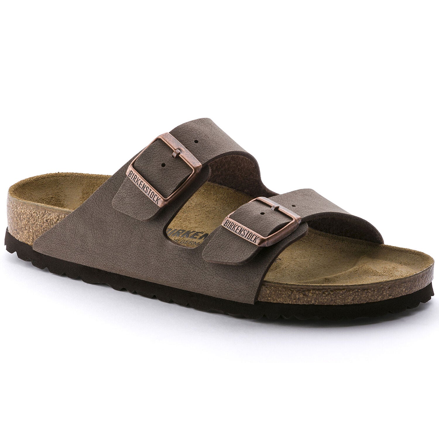 Birkenstock Arizona Birkibuc Classic Footbed Sandals for Women & Men - Comfortable Mocha Leather Sandals for Walking, Travel & Everyday Wear