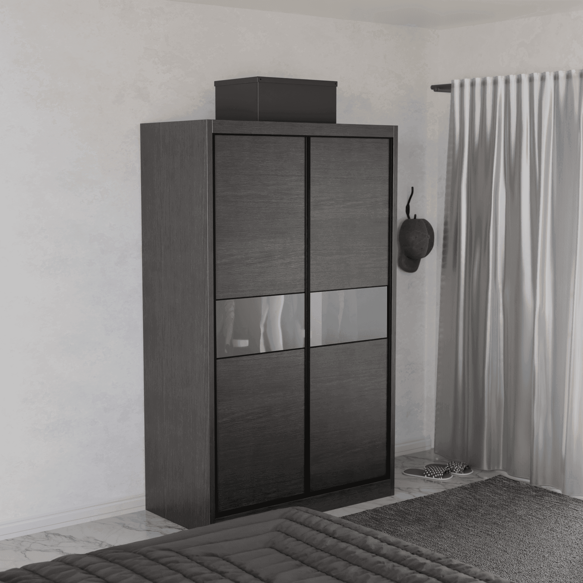 Helene Modular Wardrobe with Frosted Glass Doors - Customizable Closet Storage System for Bedroom, Walk-in Closet & Dressing Room Organization
