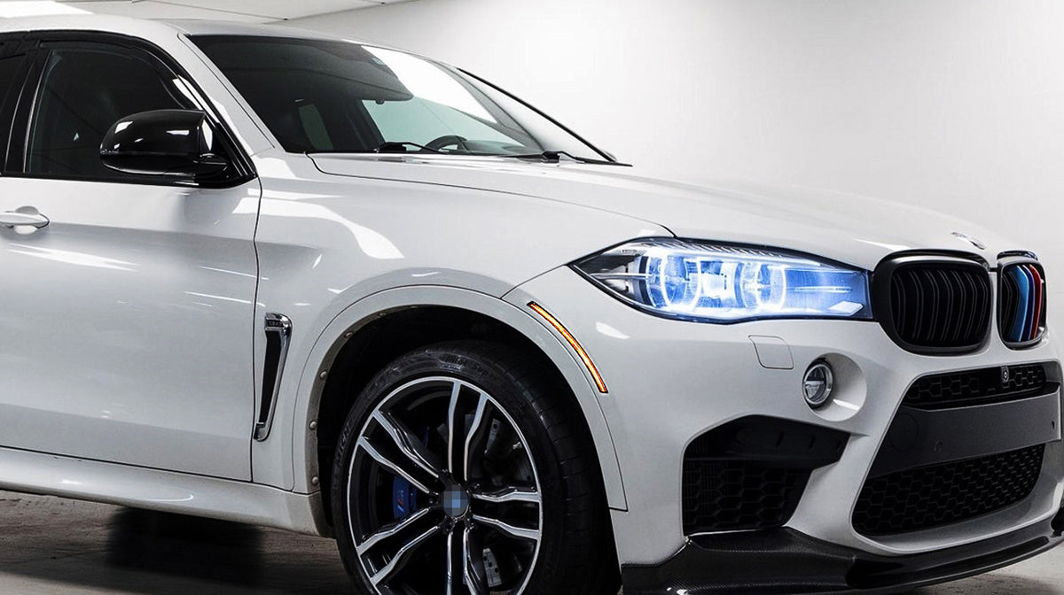 2014-2019 BMW F15 X5 Clear Lens LED Bumper Reflector Replacement - Side Marker Light Upgrade for Enhanced Visibility & Style | Perfect for Night Driving & Custom Car Modifications