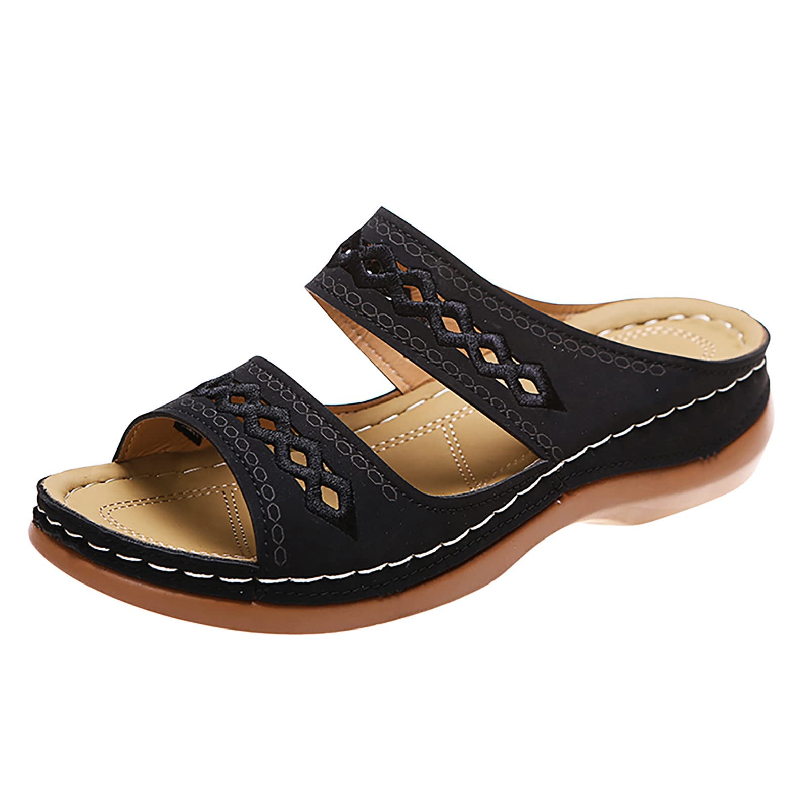 TUQIDEWU Women's Comfortable Dressy Sandals with Arch Support - Breathable Open Toe Summer Sandals for Women - Non-Slip Casual & Party Wear for Beach, Office, and Outdoor Activities