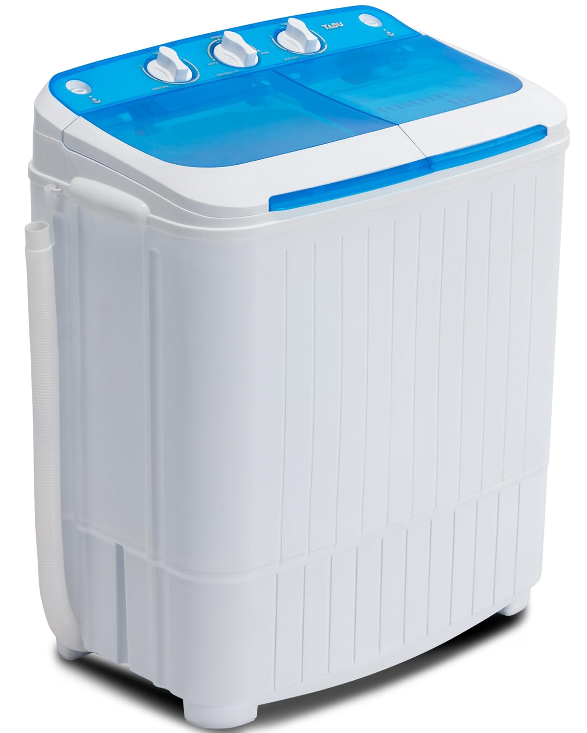 Portable Washing Machine 16.5LBS - Compact Twin Tub Mini Washer & Dryer Combo with Wash & Spin Cycle - Ideal for Apartments, Dorms, RVs, Camping & Travel - White & Blue - Perfect for Small Spaces & On-the-Go Laundry Needs