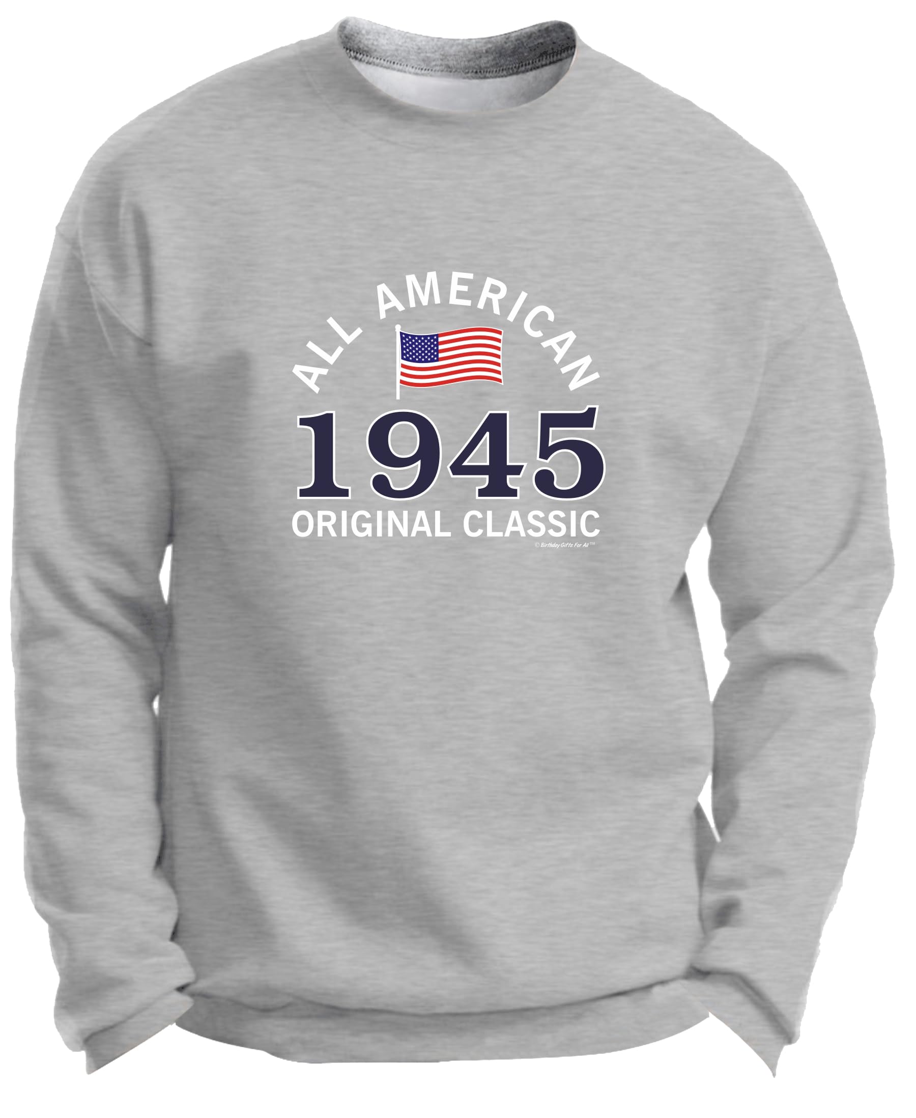 80th Birthday Shirt - Premium All American Classic Crewneck Sweatshirt | Milestone Year Gift for Men & Women | Perfect for Birthday Parties & Family Celebrations