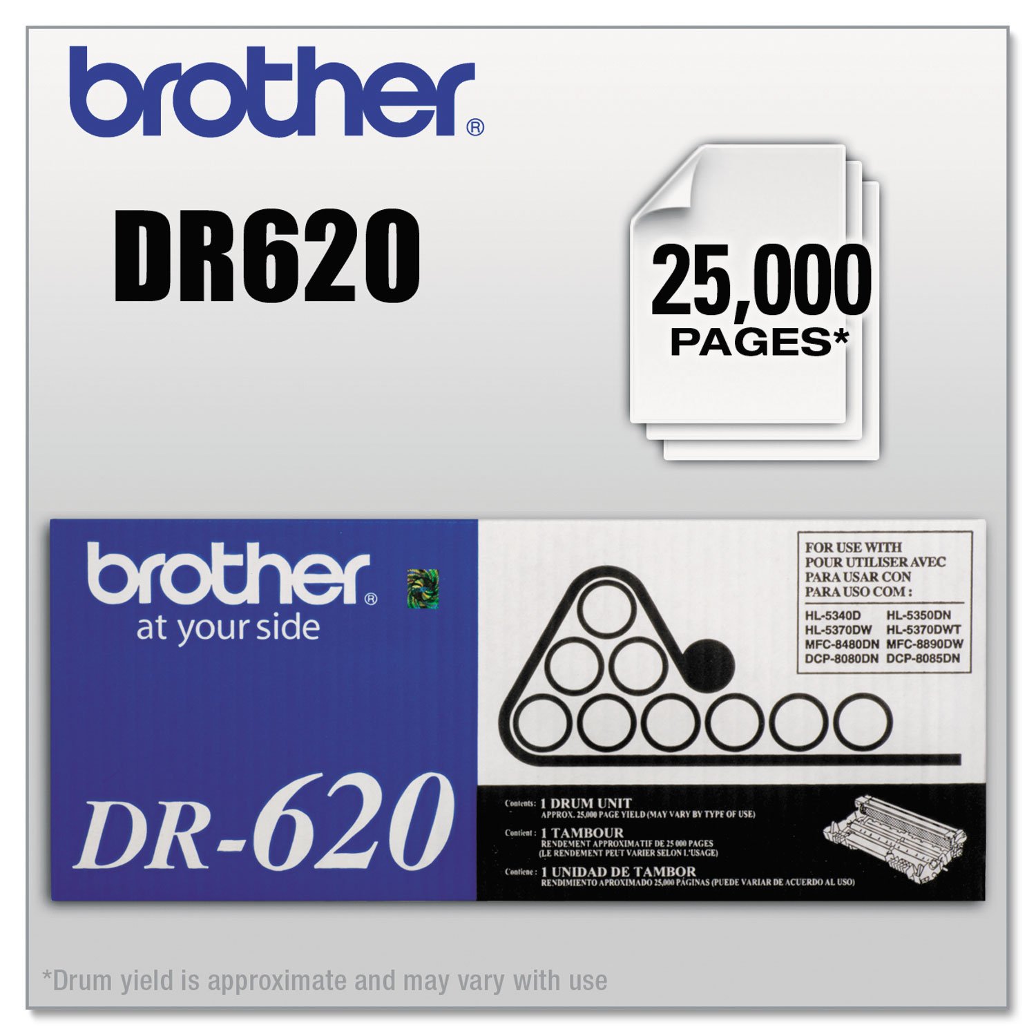 Brother DR620 Drum Unit - High-Yield Replacement Toner Cartridge for Brother Printers | Compatible with HL-L6200DW, HL-L6210DW | Ideal for Home & Office Printing