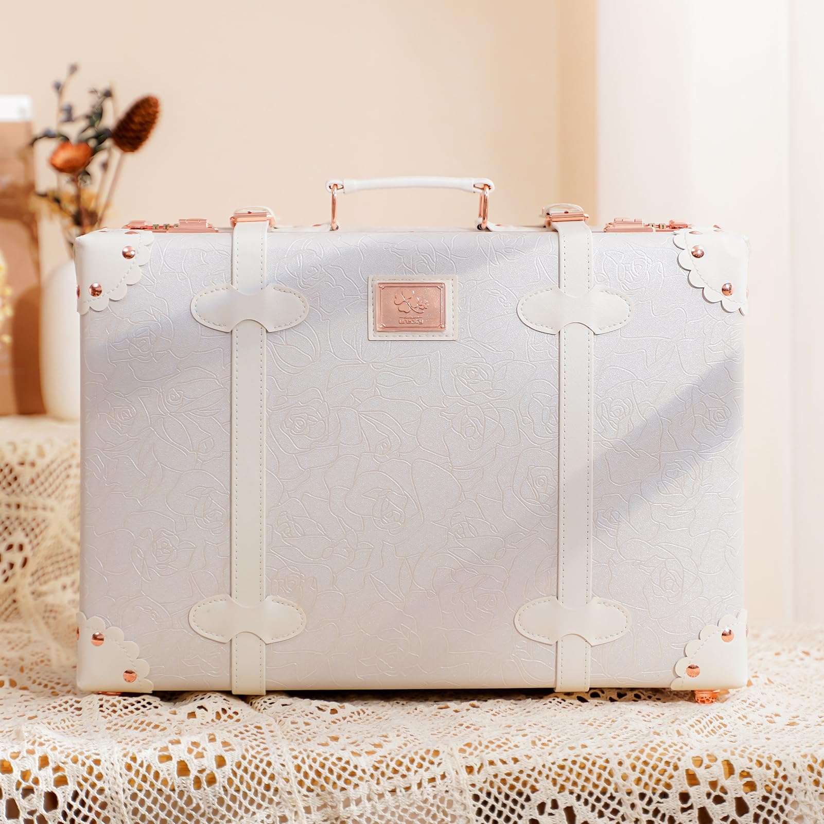 Vintage Leather Carry-On Suitcase - Non-Wheeled Mini Overnight Bag with Adjustable Shoulder Strap | Perfect for Weekend Getaways, Business Trips & Airplane Travel