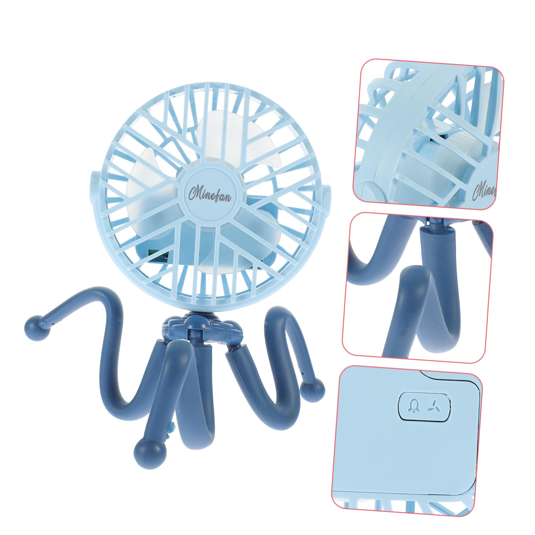 CIYODO Mini Clip Fan for Stroller - Portable Rechargeable Fan with 3 Speed Settings, Ultra Quiet for Baby, Office & Desk Use - Perfect for Strollers, Nursing Rooms, Workstations and Outdoor Activities