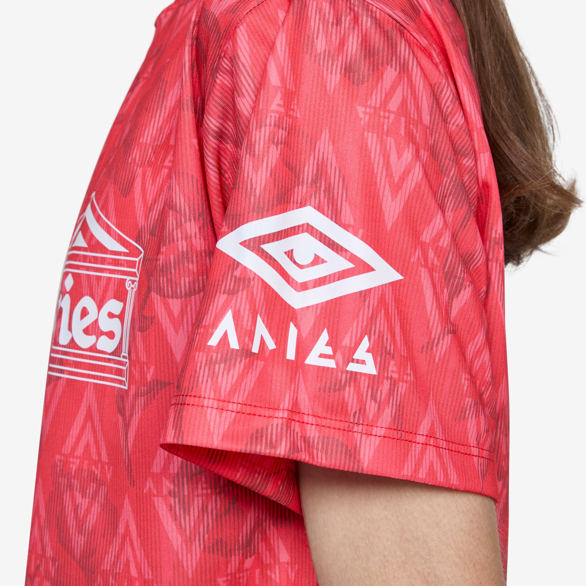 Aries x Roses Red Short Sleeve Football Jersey - Men's Sports T-Shirt for Soccer, Training & Fan Support