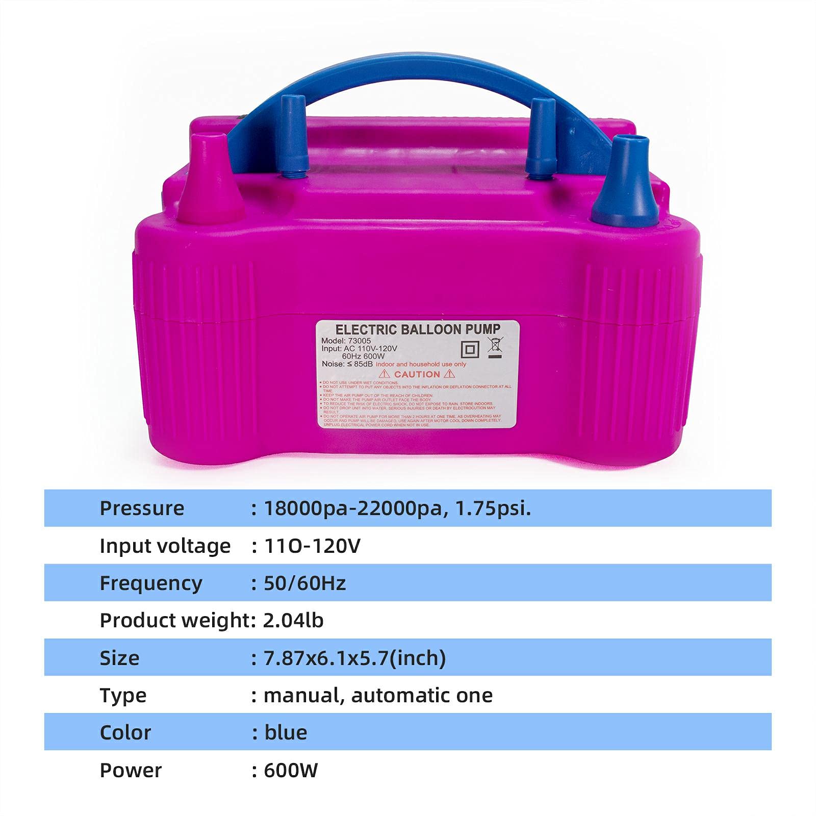 Portable Electric Balloon Pump - 110V 600W Fast Inflation for Party, Wedding, Holiday Decorations - Perfect for Birthday Celebrations, Baby Showers & Event Decor