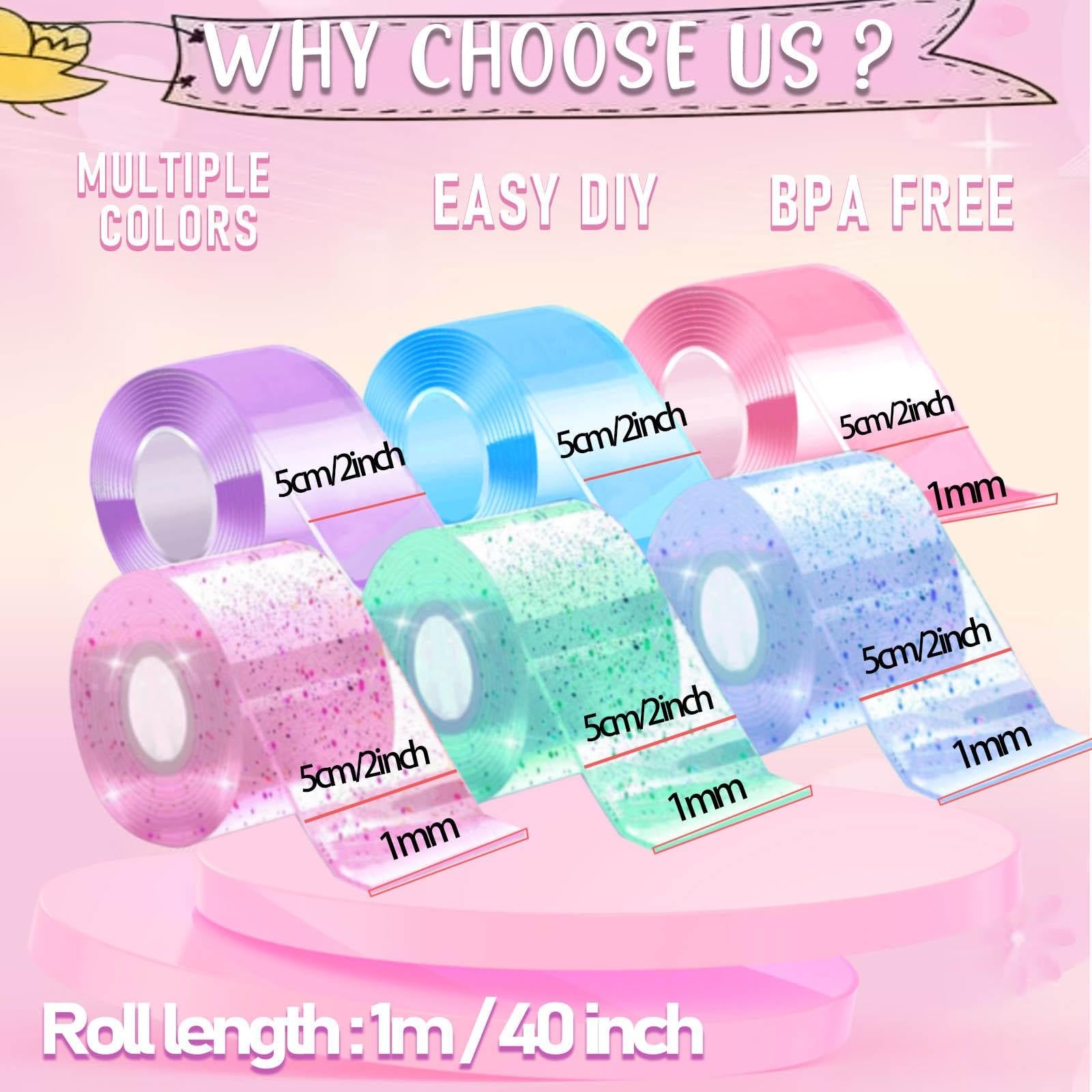 6 PCS Nano Tape Bubble Kit for Kids with Storage Box - DIY Squishy Maker & Bubble Popper Toy Set - Fun Sensory Stress Relief & Fidget Toy for Boys, Girls, Classroom, Birthday Party Gifts