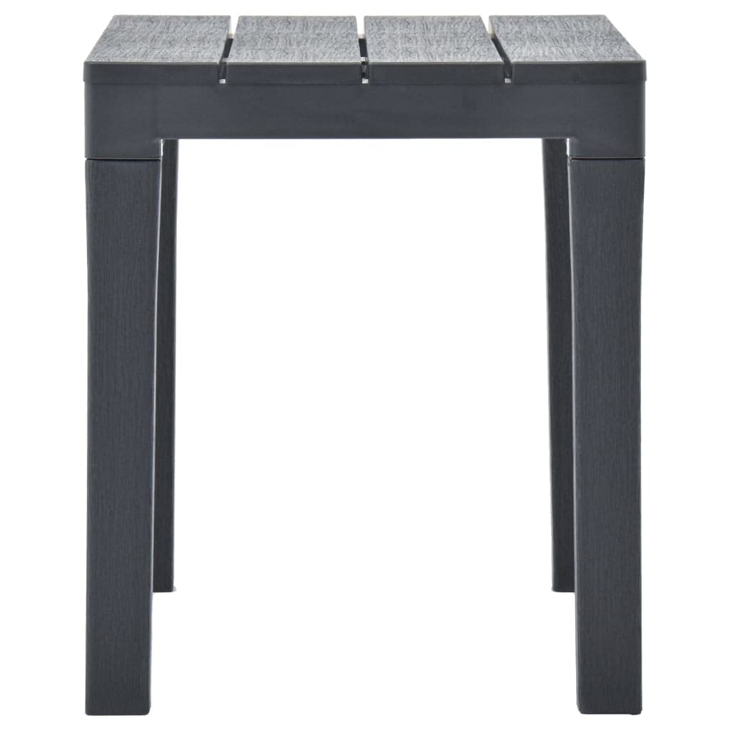 vidaXL Set of 2 Patio Benches - Anthracite Plastic Outdoor Furniture with Weather-Resistant Wood Look Finish | Lightweight, Low Maintenance & Easy to Clean | Perfect for Garden, Deck, Backyard or Poolside Relaxation