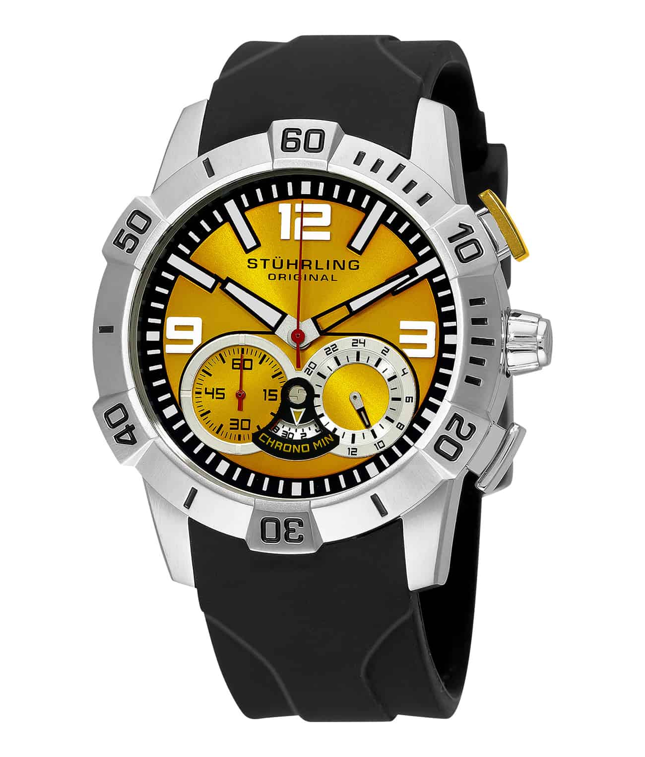 Blue Dial / Black PVD Case / Blue Silicone Strap Black PVD Tang Buckle