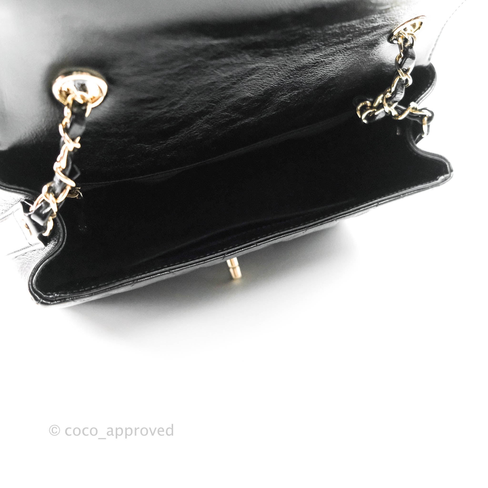 Chanel CC Flap Bag Quilted Leather Shoulder Bag - Shiny Aged Calfskin with Gold Hardware | Luxury Designer Handbag for Women, Perfect for Evening Parties & Special Occasions