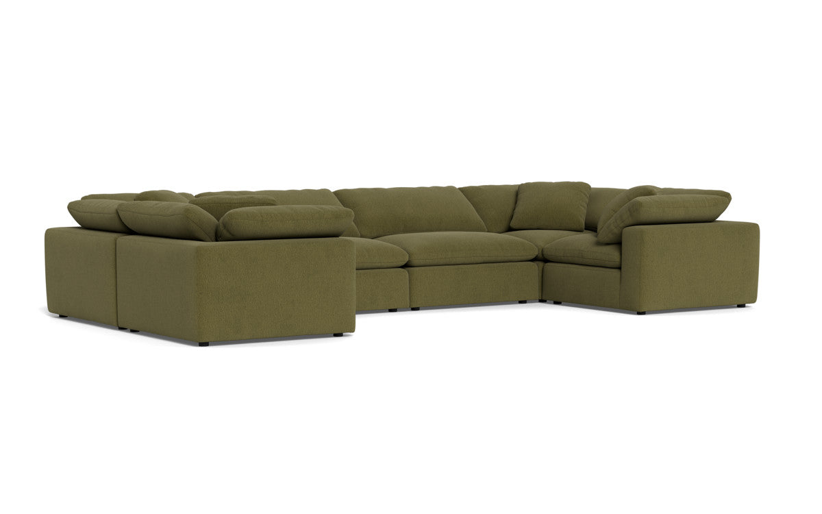 Fluffy 4-Piece U-Shaped Sectional Sofa Set - Soft Corner Couch for Living Room, Family Room or Lounge Area - Perfect for Movie Nights and Entertaining Guests