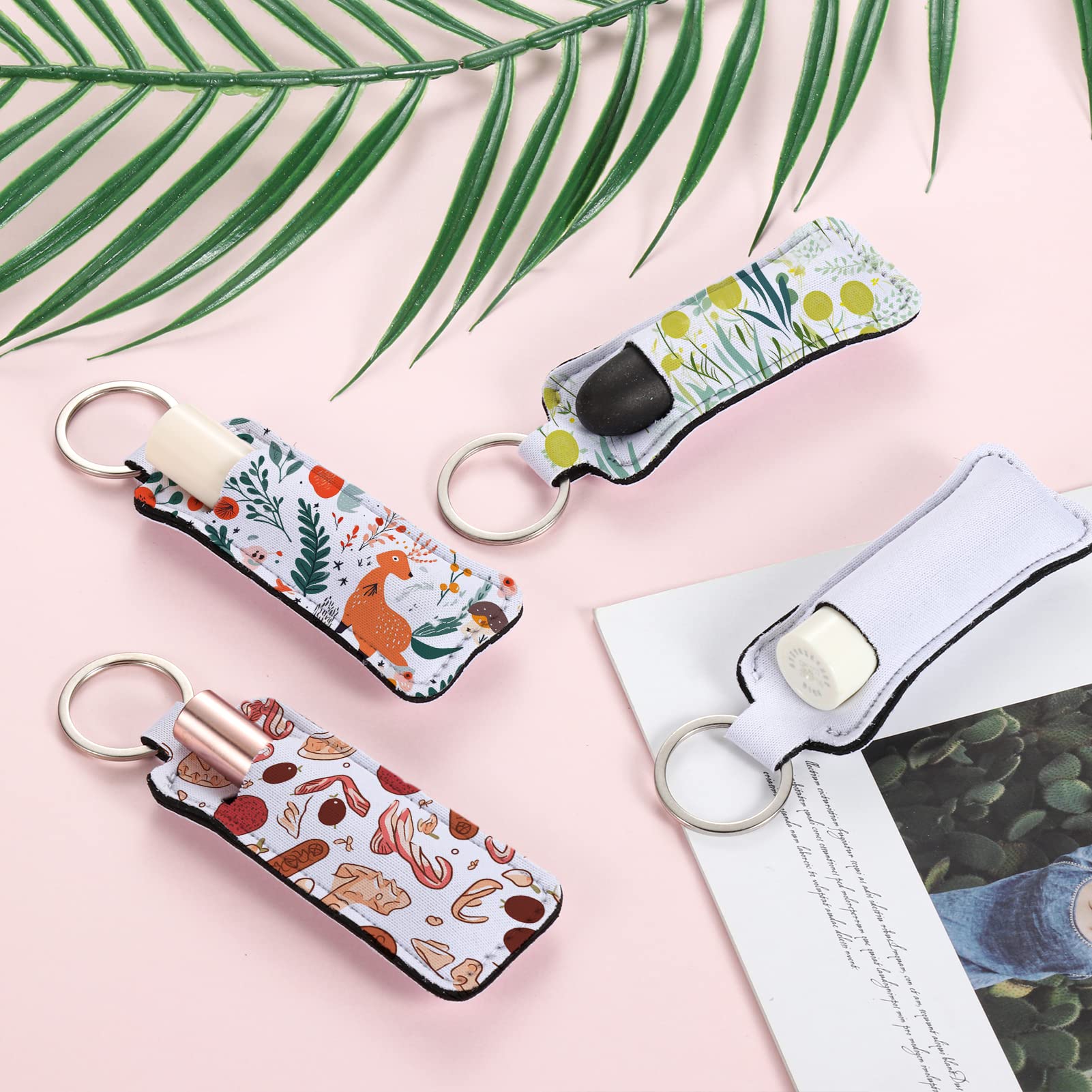 Valyria Sublimation Blanks - 20-Piece White Rectangle Chapstick & Lipstick Holder Keychains - Bulk Keychain Accessories for Cosmetics - Perfect for Gifts, Promotions & Personal Use