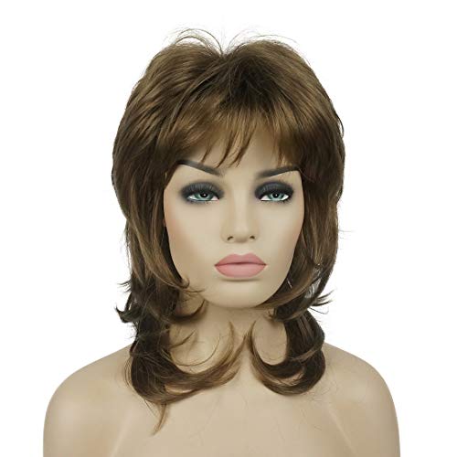 Lydell Long Soft Shaggy Layered Synthetic Wig - Classic Cap Full Wig (12 Light Reddish Golden Brown) | Perfect for Cosplay, Halloween Costumes & Daily Fashion