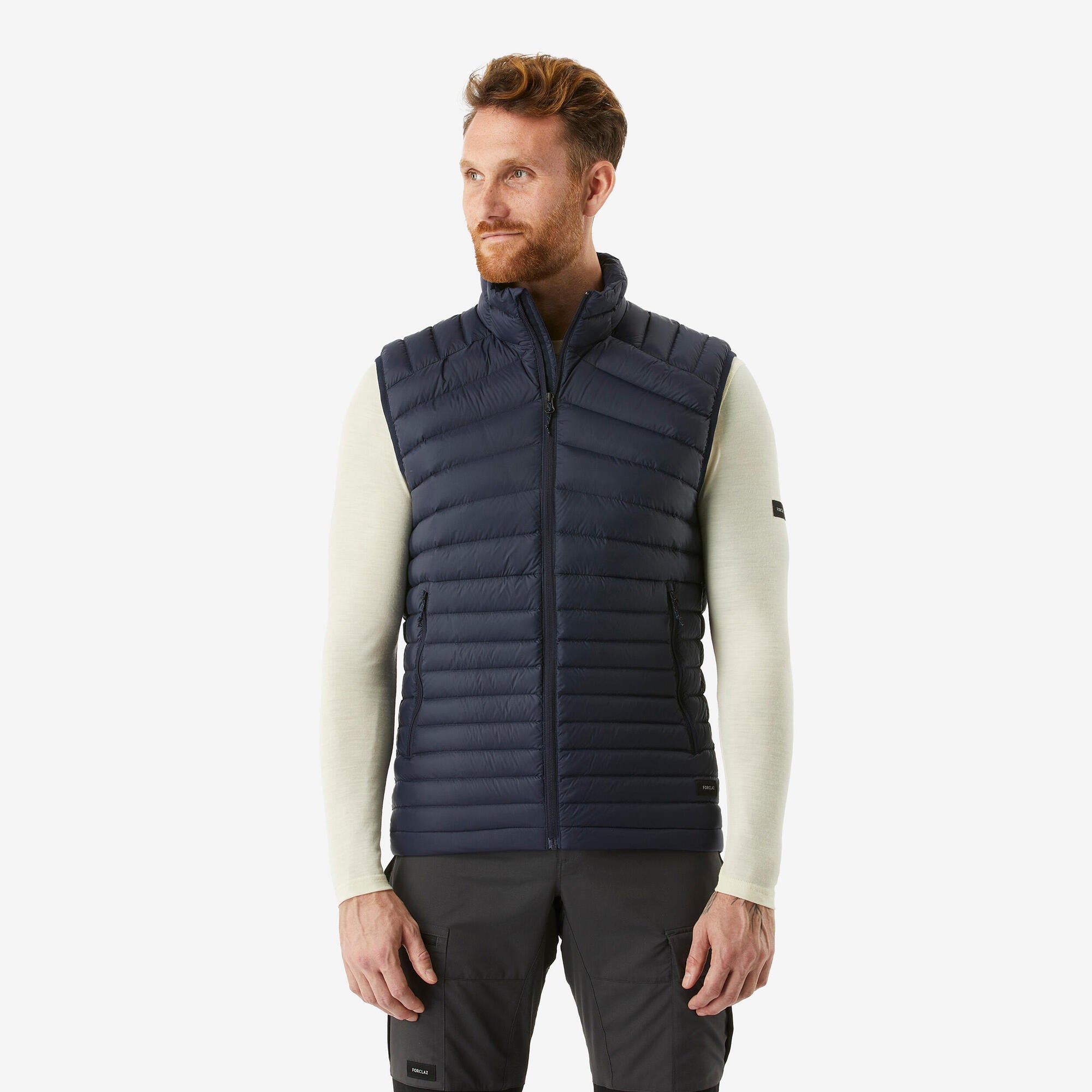 Forclaz Men's MT100 Lightweight Down Vest - Warm Winter Puffer Jacket for Hiking & Outdoor Activities