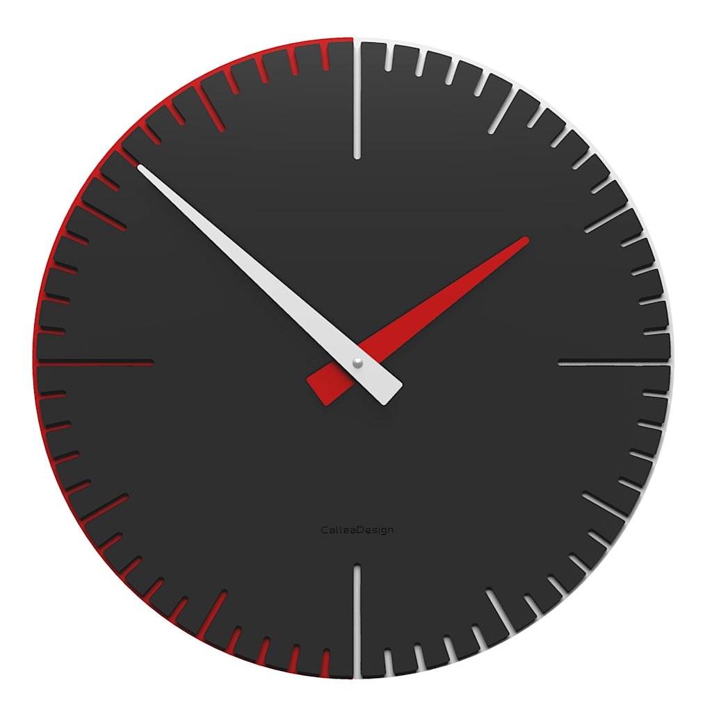 CalleaDesign 14.2 Inch Modern Wall Clock - Large Exacto Anthracite Metal Clock for Living Room, Bedroom, Office & Kitchen Decor | Silent Non-Ticking Battery Operated