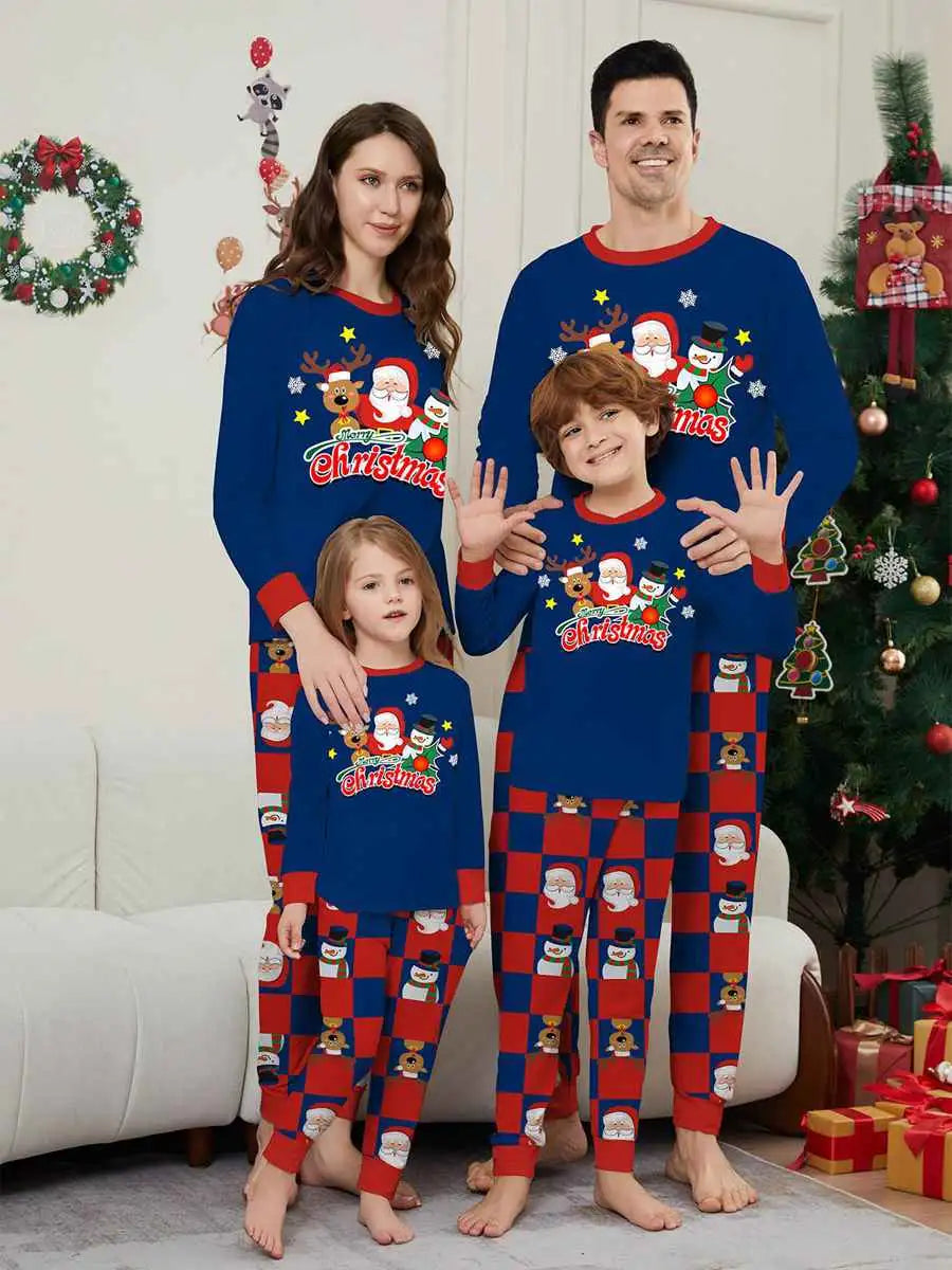Printed Christmas Matching Family Pajamas Set - Cozy Holiday Pjs for Family Photos & Festive Gatherings