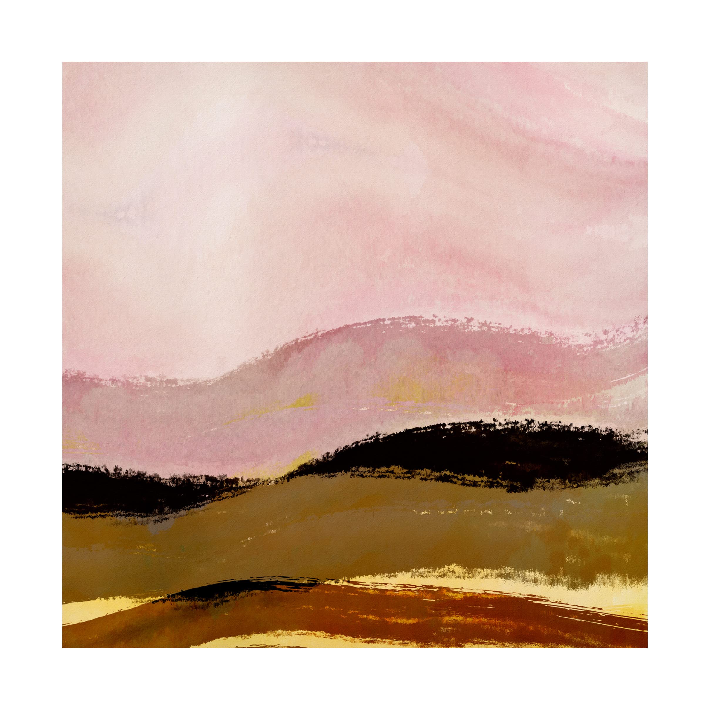 Trademark Fine Art 'Landscape in Pastel and Black II' Canvas Wall Art Print by Cora Niele - Modern Abstract Painting for Living Room, Bedroom & Office Decor