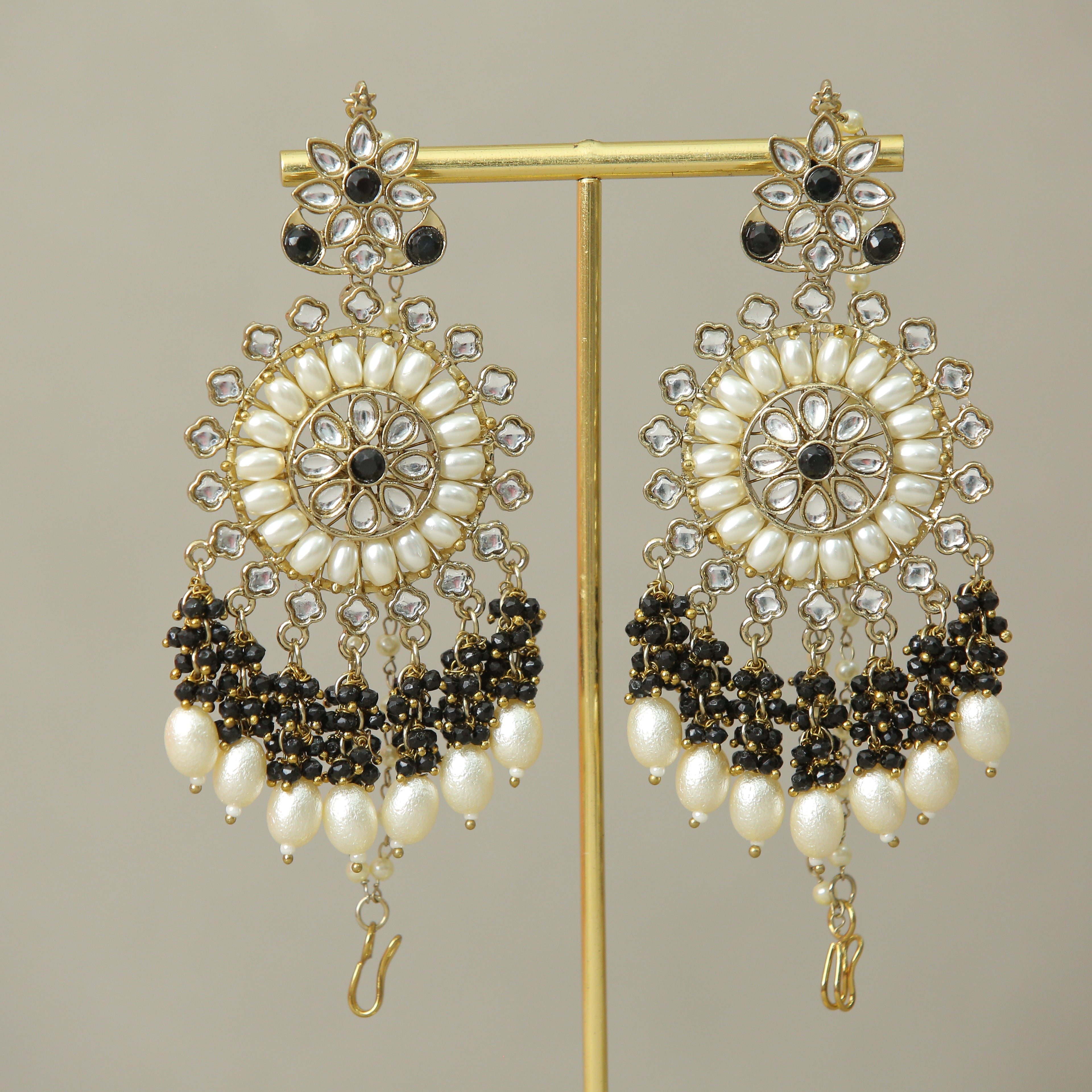 Ahana Kundan Earrings for Women - Indian Traditional Jewelry - Handmade Bridal Earrings for Weddings, Parties & Festivals