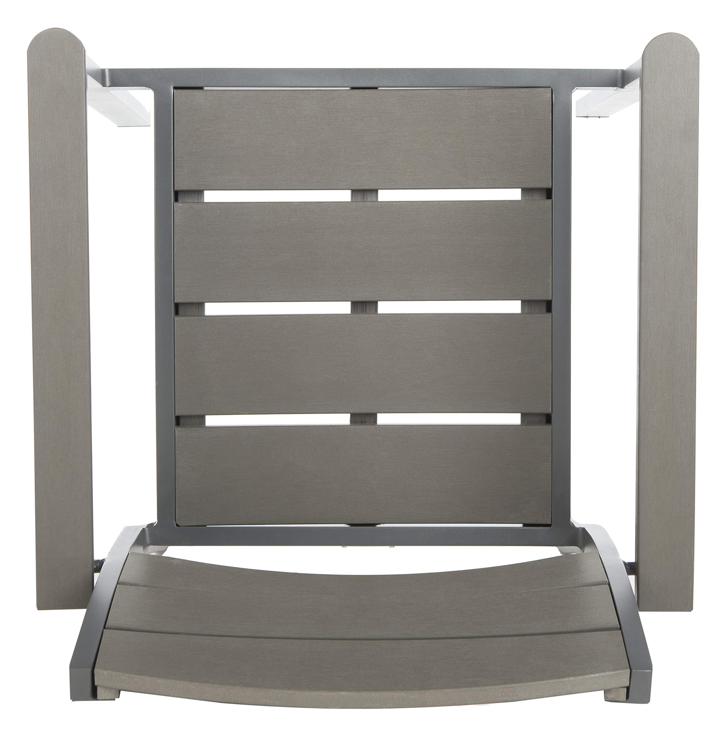 SAFAVIEH Gerhardt Grey Outdoor Stackable Chairs (Set of 2) - Weather-Resistant Patio Dining Chairs for Garden, Poolside & Backyard