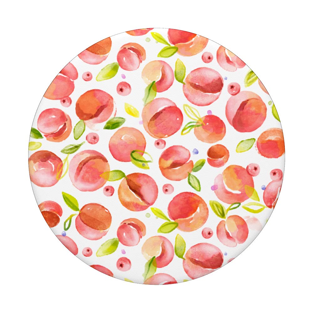 Peach Tropical Summer Fruit Lovers PopSockets Swappable PopGrip - Phone Grip & Stand for iPhone, Samsung | Perfect for Travel, Beach Days & Summer Adventures