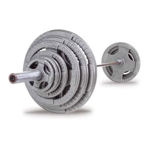 Body Solid OST500S 500lb Olympic Grip Weight Set - Premium Strength Training Equipment for Home & Commercial Gyms - Perfect for Powerlifting, CrossFit & Bodybuilding Workouts