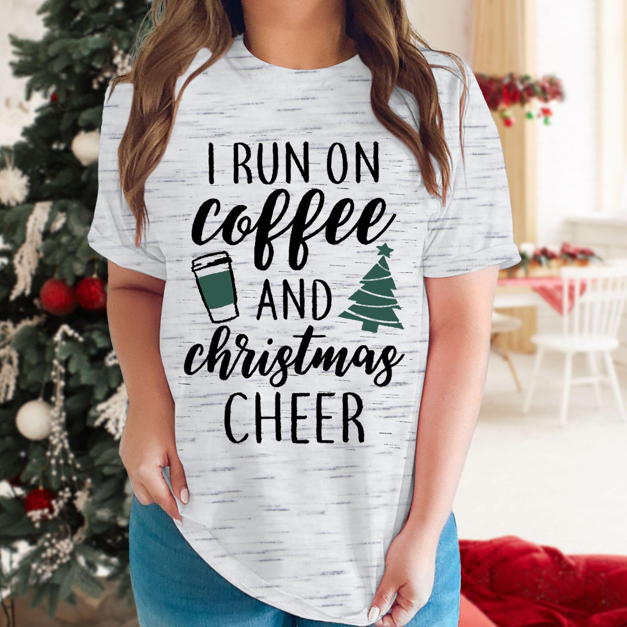 Festive Christmas Shirts for Women - Funny Holiday Teacher T-Shirts & Xmas Tee Tops - Perfect for School Parties, Family Gatherings & Holiday Photos