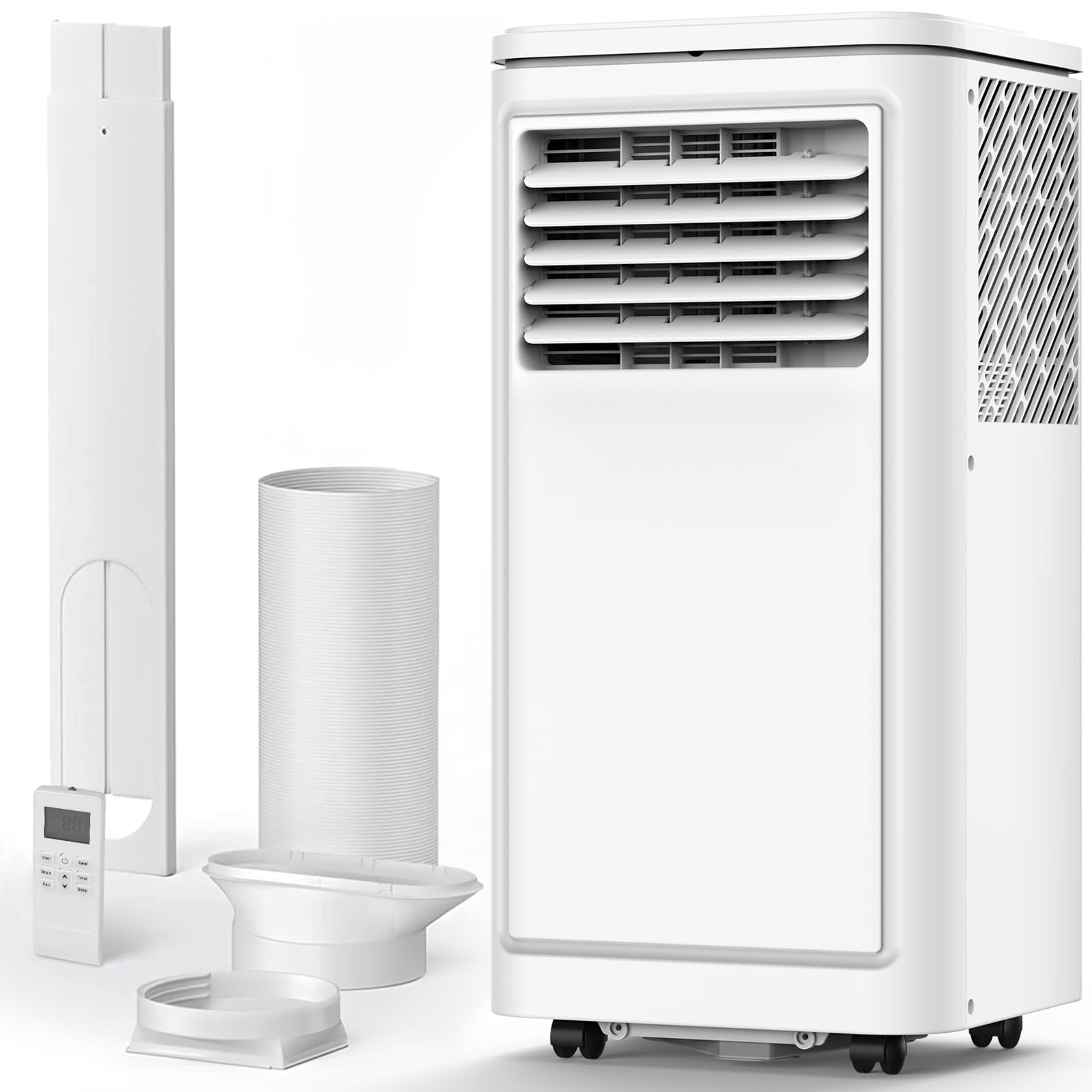 Joy Pebble 8000 BTU Portable Air Conditioner - 3-in-1 Cooling Unit with Dehumidifier & Fan for Rooms up to 350 sq.ft - Energy Efficient ECO Mode, 2 Fan Speeds, 24H Timer & Remote Control - Perfect for Bedrooms, Living Rooms, Home Offices & Small Apartments
