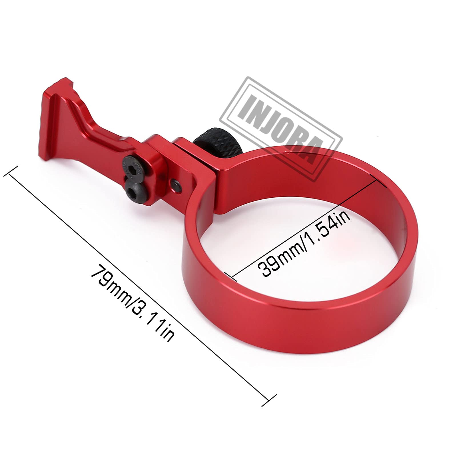 INJORA RC Car Steering Wheel Trigger One-Handed Control Adapter Kit - Compatible with TQI Remote Controller, TRX4, TRX6, Slash, Summit - Red | Perfect for RC Racing, Crawling & Off-Road Adventures