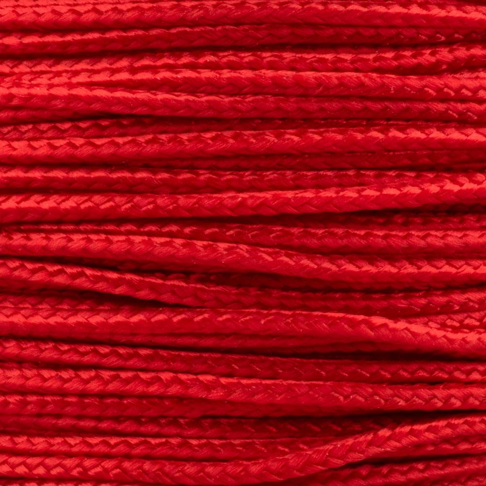 Paracord Planet Micro Paracord 125 ft - Thin Braided Rope for Crafting, Fishing, Survival Kits & DIY Projects - Imperial Red - Perfect for Keychains, Bracelets & Outdoor Gear Accessories