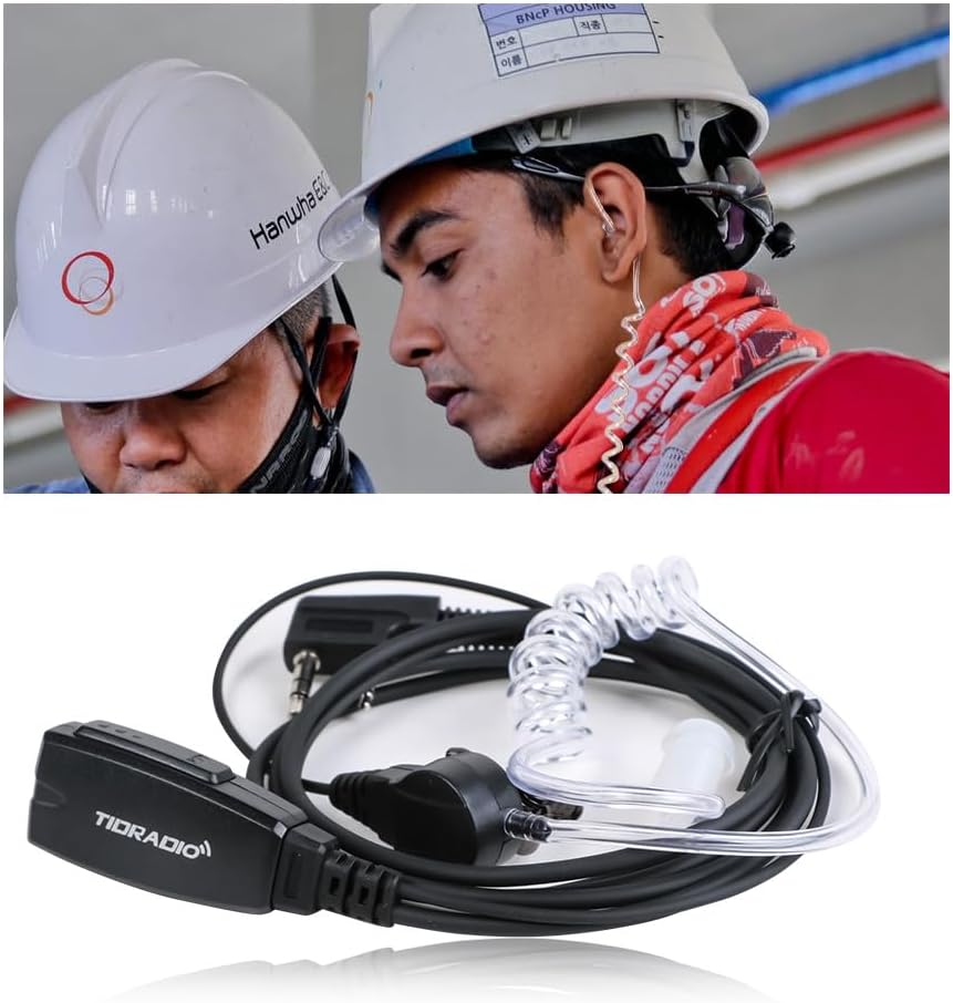 Wireless Acoustic Tube Earpiece with Noise-Canceling Microphone - Clear Hands-Free Communication for Security, Call Centers & Driving