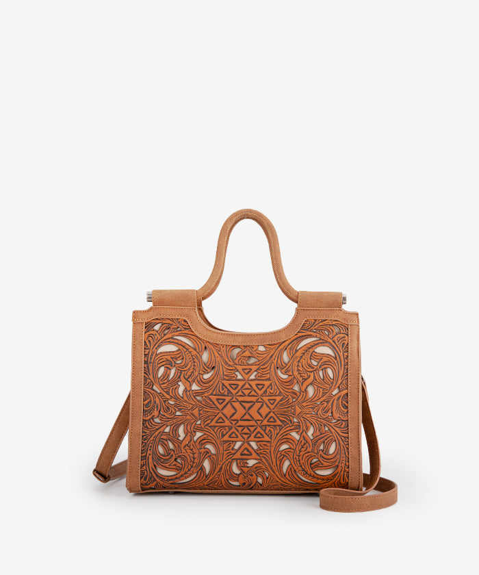 Trinity Ranch Tooled Leather Tote Bag with Concealed Carry Pocket - Stylish & Functional Purse for Women, Perfect for Everyday Use, Travel, and Concealed Carry Needs