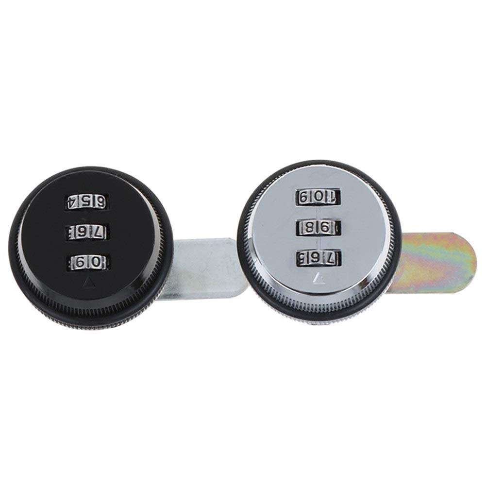 3-Digit Alloy Combination Lock - Keyless Cam Lock for Mailbox, Cabinet, Post Box - Black & Silver - Secure Password Protection for Home, Office, and Outdoor Use