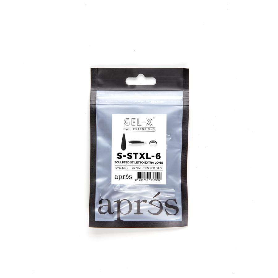 Apres Gel X Sculpted Stiletto Extra Long Refill Tips - Sizes #0 & #9 - Professional Nail Extension Kit for Salon & Home Manicures
